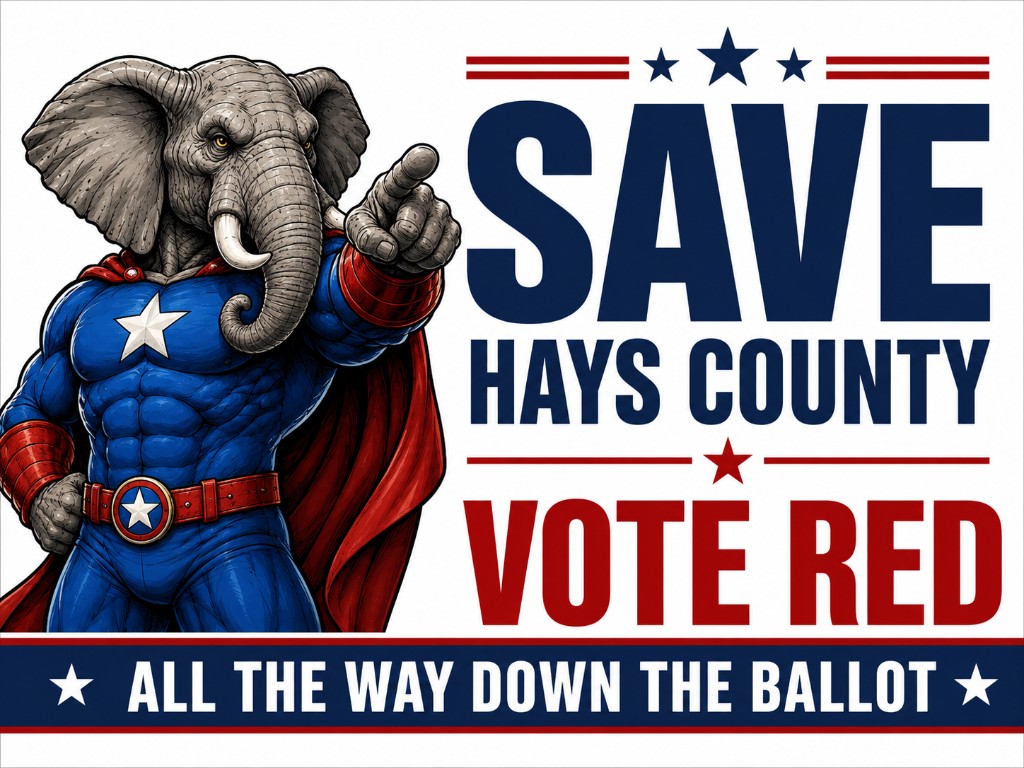 Save Hays County. Vote Red all the way down the ballot.