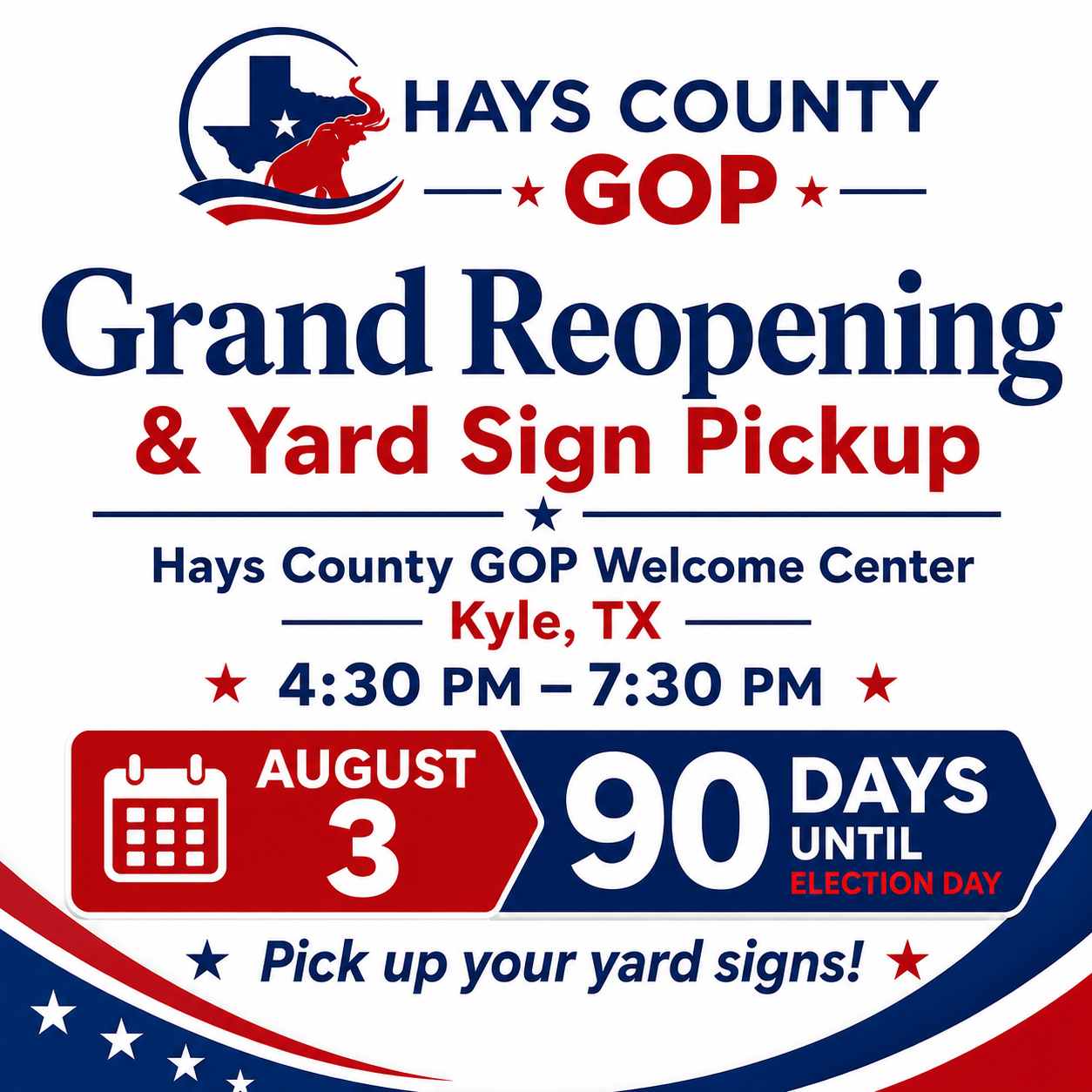 Welcome Center Grand Reopening and Candidate Sign Pickup